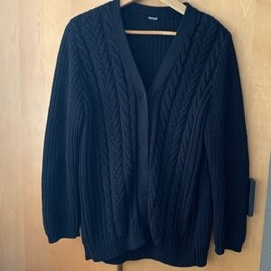 Chan Luu Black Cable Knit Cardigan